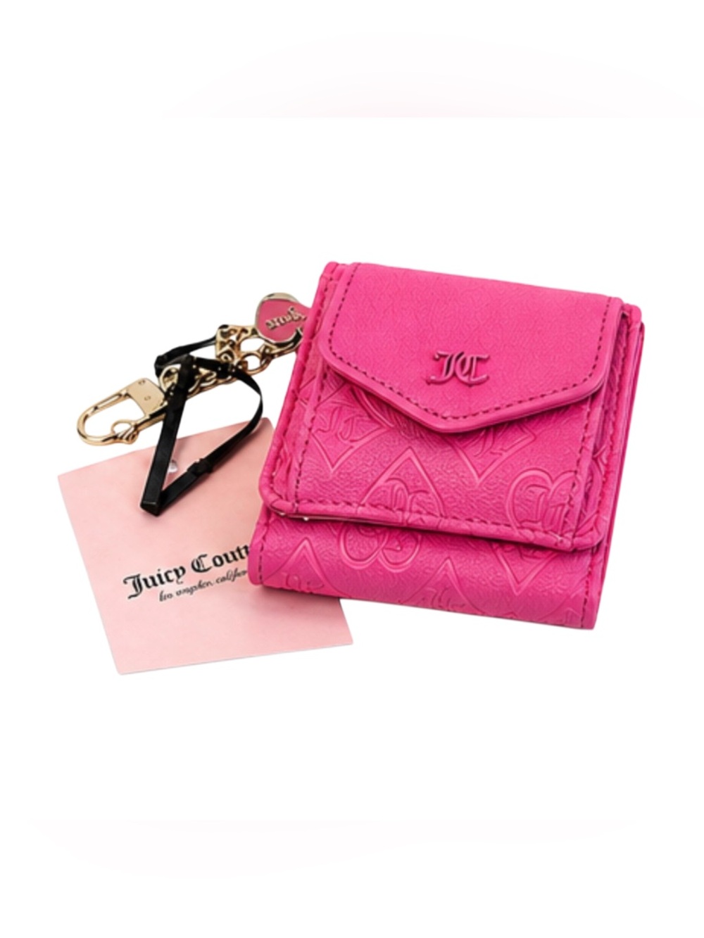Juicy Couture Bright Pink Heart Logo Crossbody with Wallet - Picture 7 of 9